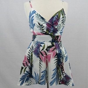Purple Snow tropical print romper